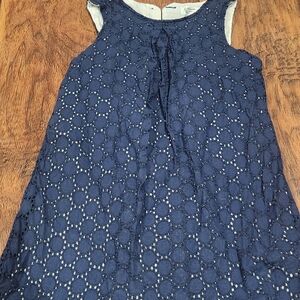 Aphorism Navy Blue Eyelet Dress